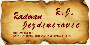 Radman Jezdimirović vizit kartica